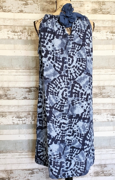 BELLAMBRA Women's Linen Halter Dress Blue Medium - Picture 2 of 15